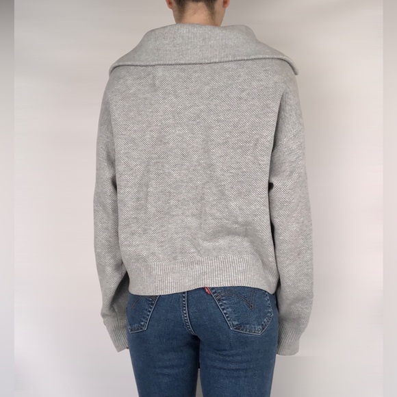 LUNYA Cozy Cotton Silk Collared Half Zip‎ Mellow Grey Heather Size M - Picture 5 of 7